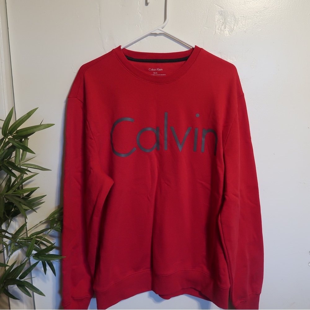 Mens Red Calvin Klein Sweater Size XL